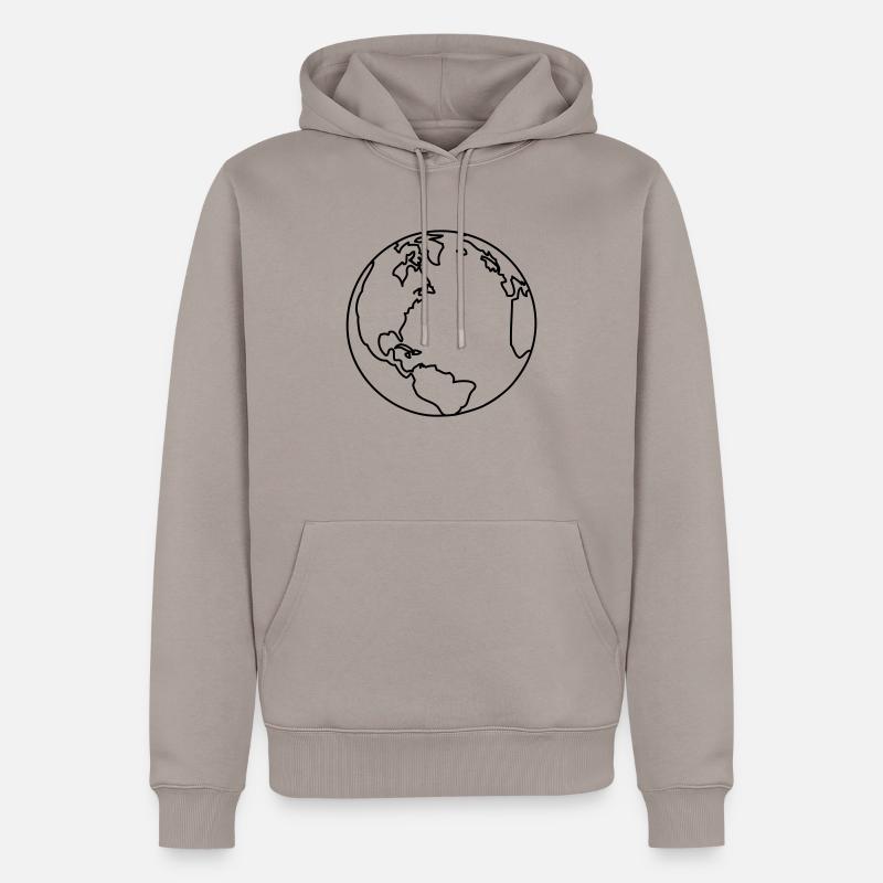 planet_erde_1c - Männer Premium Bio Hoodie - Taupe