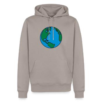planet_erde_3c - Sweat à capuche Premium bio Homme - taupe - Devant - Nico (187cm)
