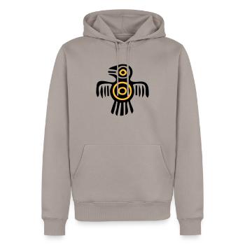 indischer Kulturvogel - Männer Premium Bio Hoodie - Taupe - Vorne - Nico (187cm)
