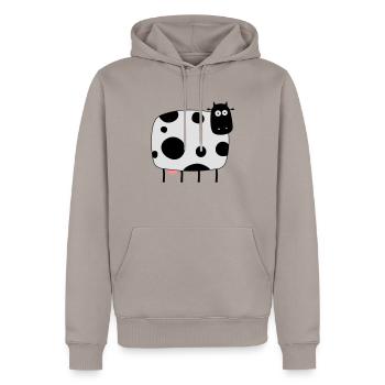 Kuh - Sweat à capuche Premium bio Homme - taupe - Devant - Nico (187cm)