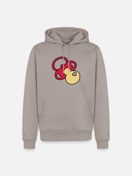 tetine coeur - Sweat à capuche Premium bio Homme - taupe