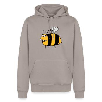 Fun thick bee - Men’s Premium Organic Hoodie - taupe - Front - Nico (187cm)