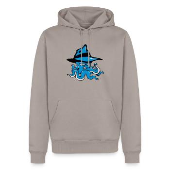 Tintenfisch oktopus cool böse gefährlich hut - Männer Premium Bio Hoodie - Taupe - Vorne - Nico (187cm)