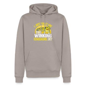 Leopard Gecko Lizard Reptiles Herpetologist - Men’s Premium Organic Hoodie - taupe - Front - Nico (187cm)