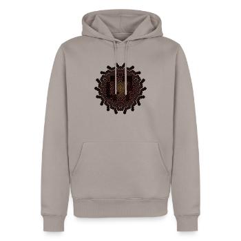 47 - Männer Premium Bio Hoodie - Taupe - Vorne - Nico (187cm)