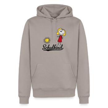 Schulkind - Männer Premium Bio Hoodie - Taupe - Vorne - Nico (187cm)