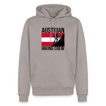 Austrian Hiking Crew Chemise de randonnée - Sweat à capuche Premium bio Homme - taupe - Devant - Nico (187cm)