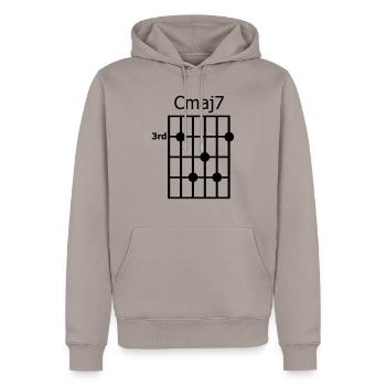 Chord diagram Cmaj7 - Männer Premium Bio Hoodie - Taupe - Vorne - Nico (187cm)