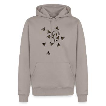 Bienen - Männer Premium Bio Hoodie - Taupe - Vorne - Nico (187cm)