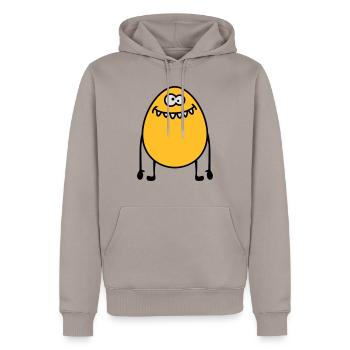 Egg Monster - Sweat à capuche Premium bio Homme - taupe - Devant - Nico (187cm)