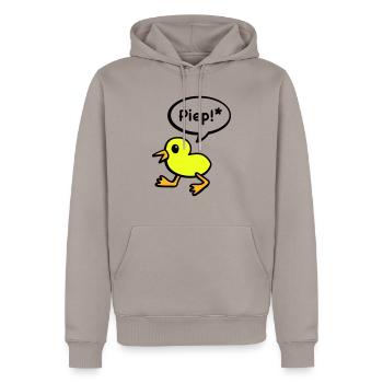 bip oiseau - Sweat à capuche Premium bio Homme - taupe - Devant - Nico (187cm)