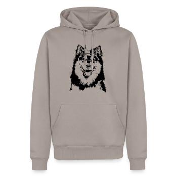 FINNISCHER LAPPHUND Krone Hunde Hund Wilsigns - Männer Premium Bio Hoodie - Taupe - Vorne - Nico (187cm)