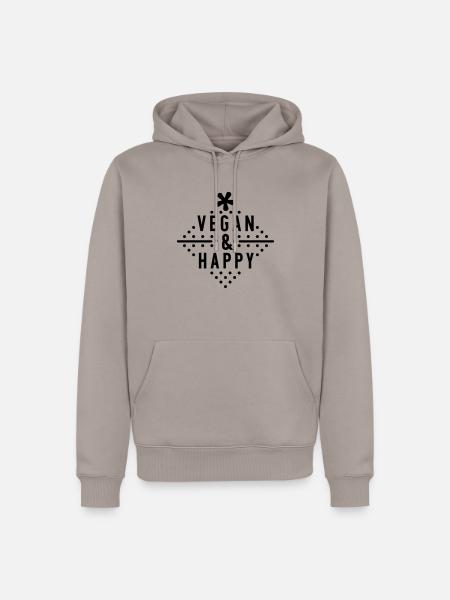 Vegan & happy - Männer Premium Bio Hoodie - Taupe