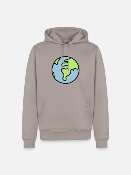 Globus - Welt - Männer Premium Bio Hoodie - Taupe