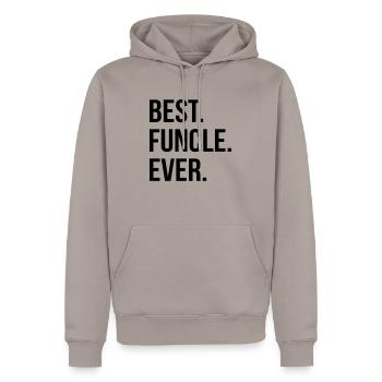 funcle = the funny uncle - Männer Premium Bio Hoodie - Taupe - Vorne - Nico (187cm)