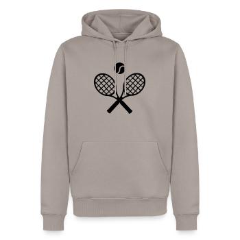Raquettes de Tennis - Sweat à capuche Premium bio Homme - taupe - Devant - Nico (187cm)