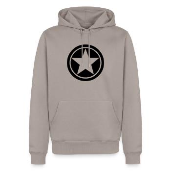 Etoile Star m - Sweat à capuche Premium bio Homme - taupe - Devant - Nico (187cm)