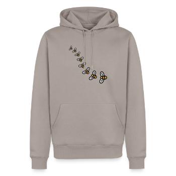 Bees Design - Sweat à capuche Premium bio Homme - taupe - Devant - Nico (187cm)