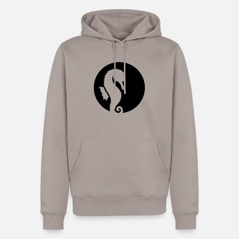 Seepferdchen - Männer Premium Bio Hoodie - Taupe