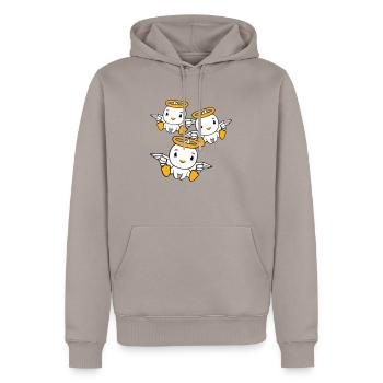3 Enten Engel Freunde Heiligenschein heilig Team - Männer Premium Bio Hoodie - Taupe - Vorne - Nico (187cm)