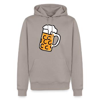 Mass Bier - Männer Premium Bio Hoodie - Taupe - Vorne - Nico (187cm)