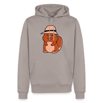 Hamster drôle - Sweat à capuche Premium bio Homme - taupe - Devant - Nico (187cm)