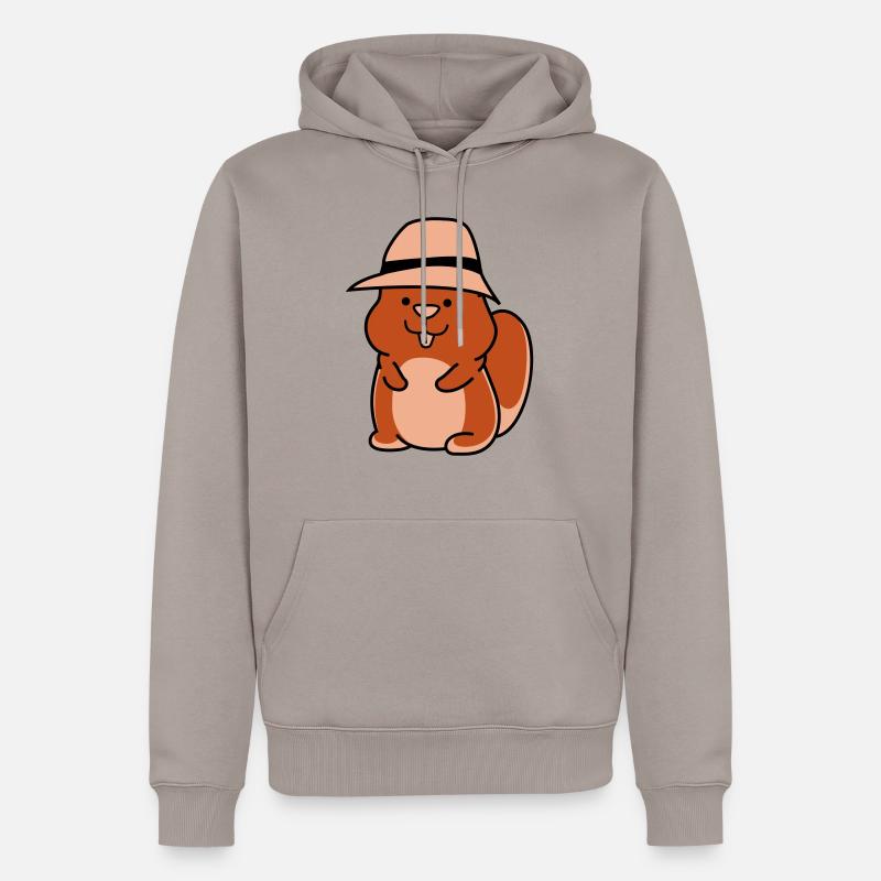 hamster funny - Männer Premium Bio Hoodie - Taupe
