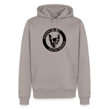 Working Kelpie - Männer Premium Bio Hoodie - Taupe - Vorne - Nico (187cm)