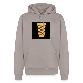Mein Frankfurt Bembeltown - Männer Premium Bio Hoodie - Taupe - Vorne - Nico (187cm)