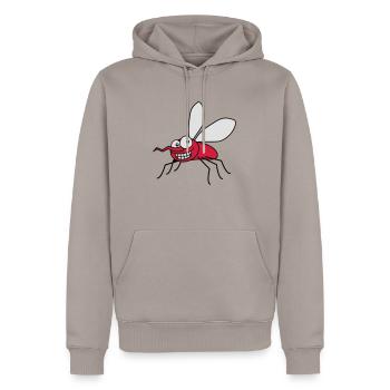 grin_mosquito_3c - Sweat à capuche Premium bio Homme - taupe - Devant - Nico (187cm)