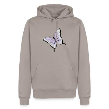 Schmetterling - Männer Premium Bio Hoodie - Taupe - Vorne - Nico (187cm)