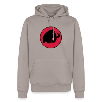angry mammoth böses Mammut - Männer Premium Bio Hoodie - Taupe - Vorne - Nico (187cm)