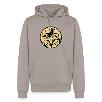 Witch Moon - Men’s Premium Organic Hoodie - taupe - Front - Nico (187cm)