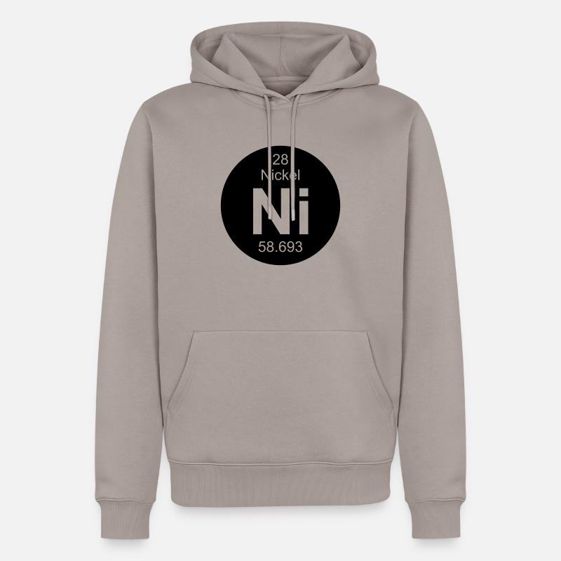 Element 28 - ni (nickel) - Round (inverse) - Sweat à capuche Premium bio Homme - taupe