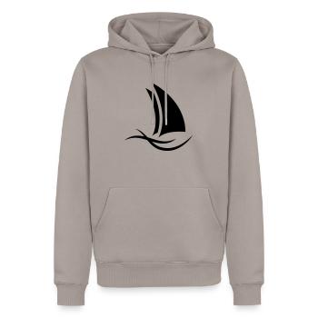 sailing_f1 - Männer Premium Bio Hoodie - Taupe - Vorne - Nico (187cm)