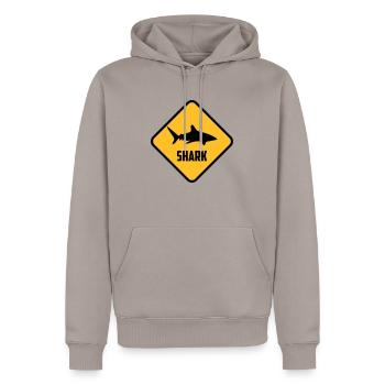 Shark - Männer Premium Bio Hoodie - Taupe - Vorne - Nico (187cm)