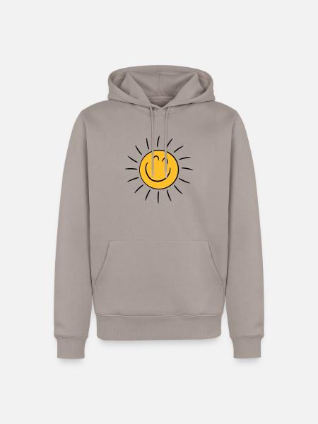 Smiling happy Sun - Men’s Premium Organic Hoodie - taupe