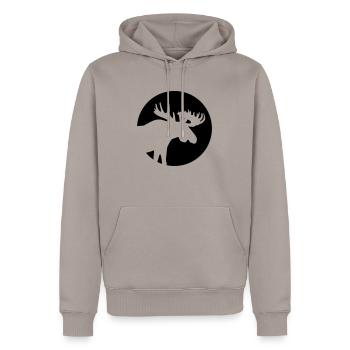 Élan - Sweat à capuche Premium bio Homme - taupe - Devant - Nico (187cm)