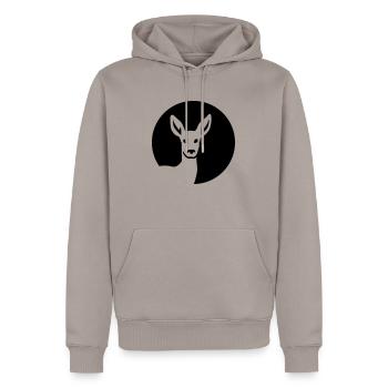 Chevreuil - Sweat à capuche Premium bio Homme - taupe - Devant - Nico (187cm)