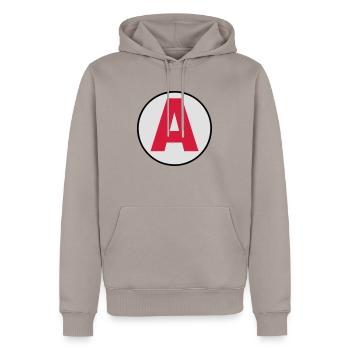 jeune conducteur - Sweat à capuche Premium bio Homme - taupe - Devant - Nico (187cm)