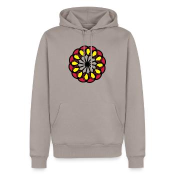 mandala - Männer Premium Bio Hoodie - Taupe - Vorne - Nico (187cm)