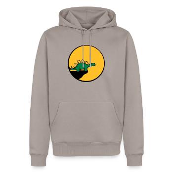 cool klippe mond nacht heulen wolf werwolf stegosa - Männer Premium Bio Hoodie - Taupe - Vorne - Nico (187cm)