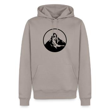matterhorn mountain kreis - Männer Premium Bio Hoodie - Taupe - Vorne - Nico (187cm)