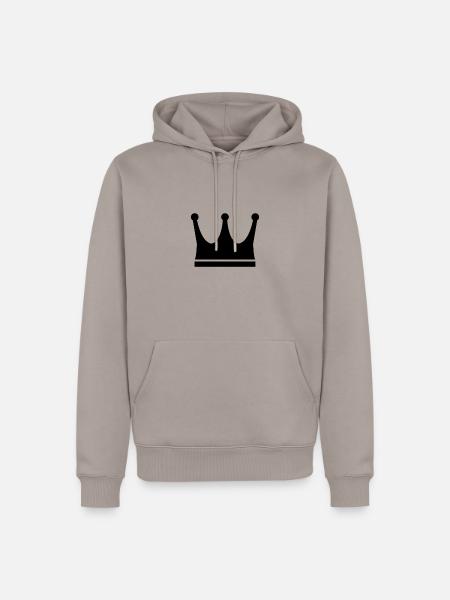 Krone - Männer Premium Bio Hoodie - Taupe