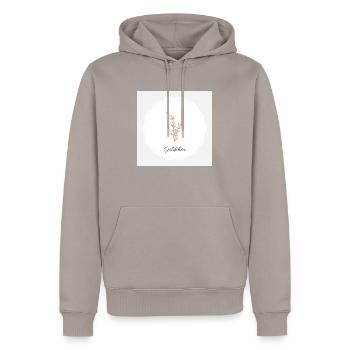Goldchen Pflanze - Männer Premium Bio Hoodie - Taupe - Vorne - Nico (187cm)