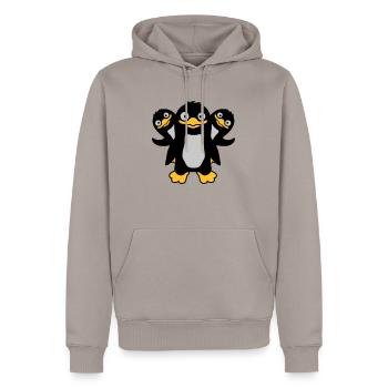 3 funny penguin friends - Men’s Premium Organic Hoodie - taupe - Front - Nico (187cm)