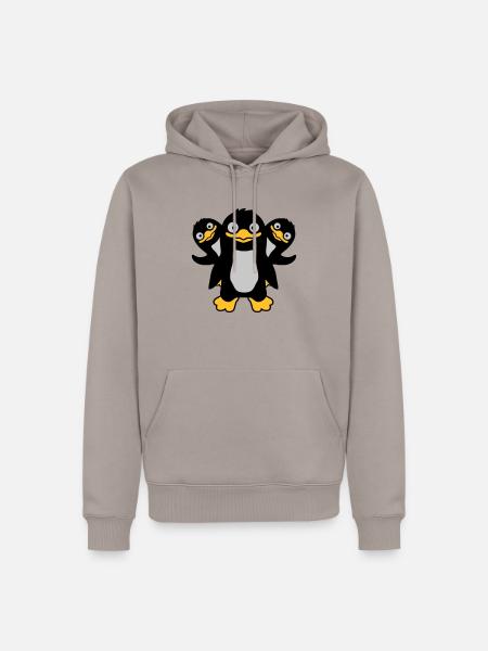 3 funny penguin friends - Men’s Premium Organic Hoodie - taupe