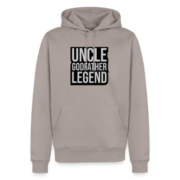 Citation de légende de l’oncle parrain - Sweat à capuche Premium bio Homme - taupe - Devant - Nico (187cm)