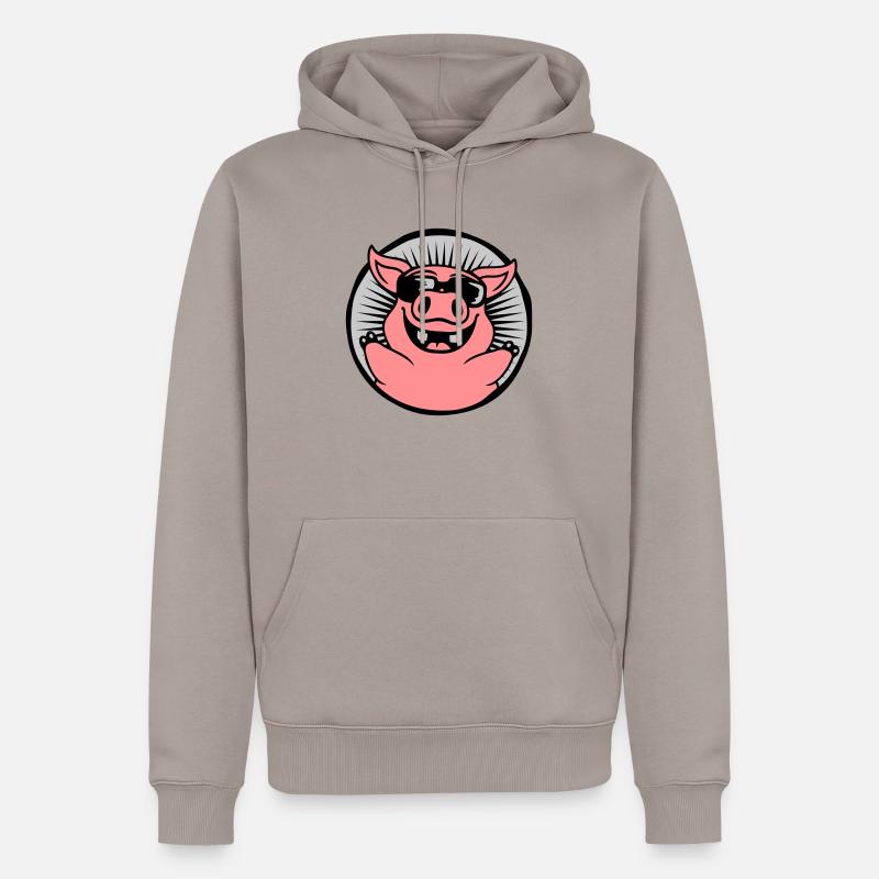 Circle Cool Lunettes de soleil Cochon - Sweat à capuche Premium bio Homme - taupe