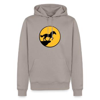 Stehendes Pferd Klippe Mond - Männer Premium Bio Hoodie - Taupe - Vorne - Nico (187cm)